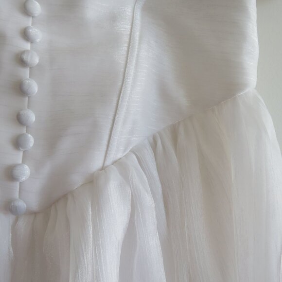 ADEIRLINA Here Comes The Sun White Puff Sleeve Bodice Dress Romantic Wedding - Picture 8 of 16
